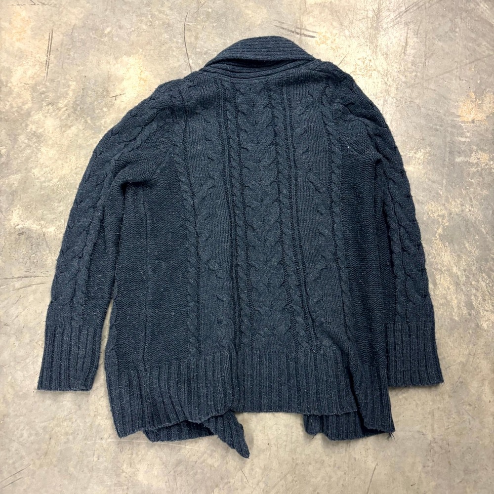 Sonoma Life Style Womens Navy Blue Cable Knit Shawl Collar Open Cardigan Size M - Picture 7 of 7